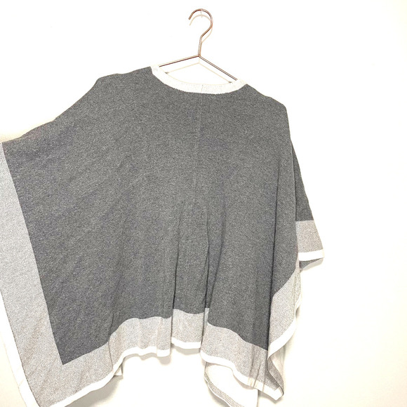 Rachel Roy Collection Gray Combo Colorblock Open Short Sleeve Shawl Size Large - Picture 8 of 11